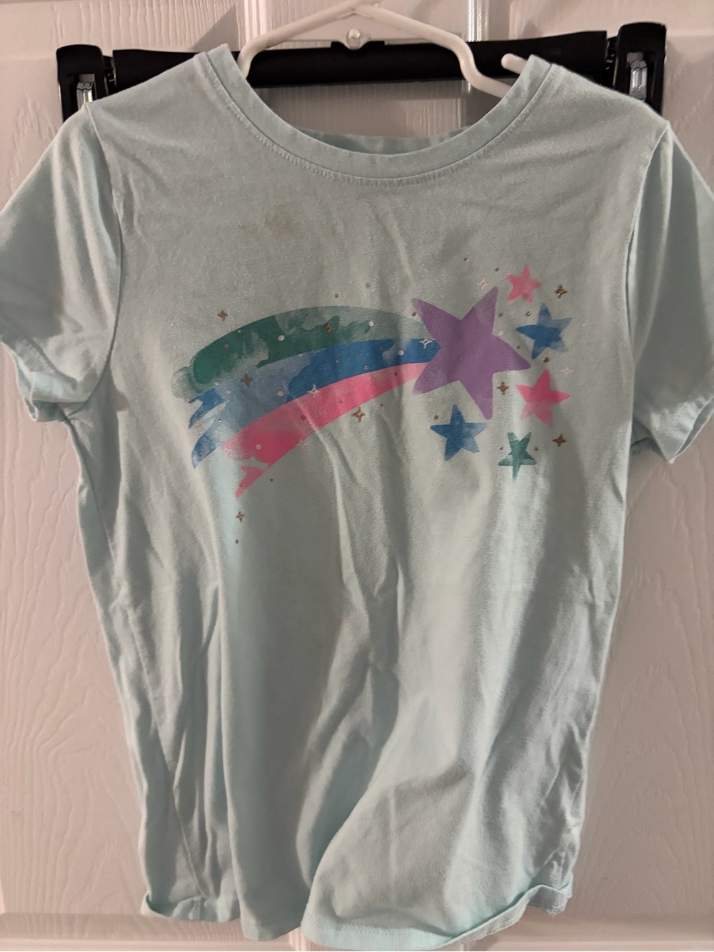 Cat & Jack Light Blue Tee with Colorful Shooting Star Graphic